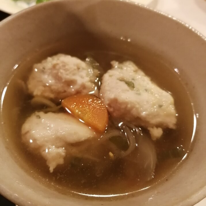 混ぜて入れるだけの鶏団子スープ